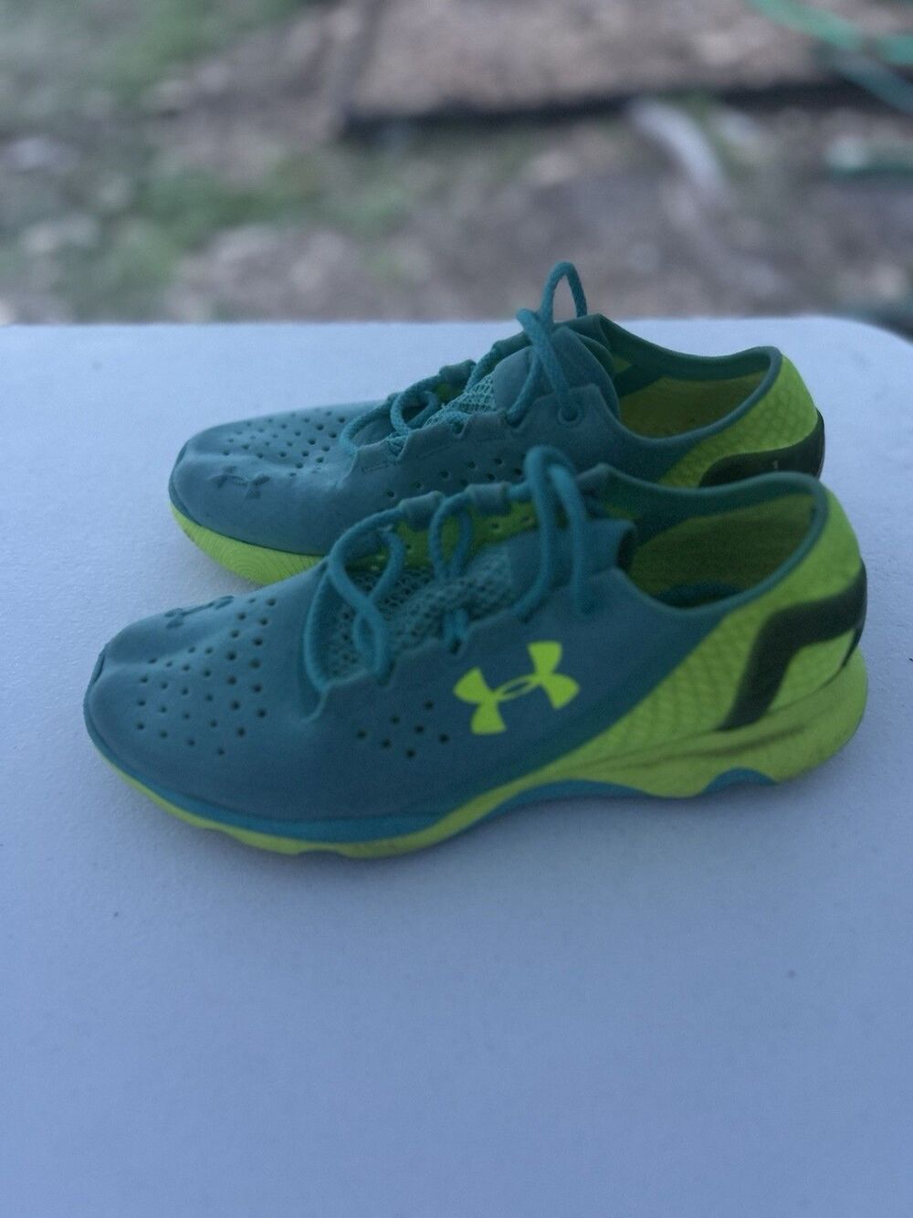 Under Armour Speedfoam Sneakers 211525 Size 7 Neon Yellow/Aqua Women’s